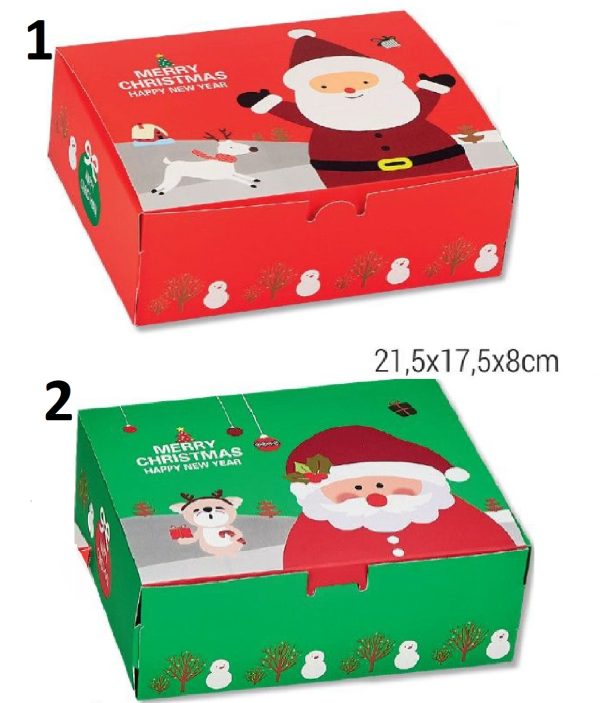 κουτι χριστουγεννιάτικο γλυκών κοκκινο-πράσινο