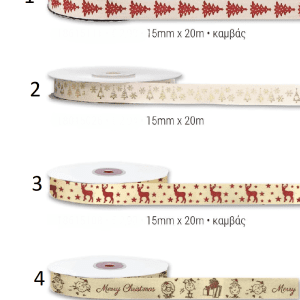 χριστουγεννιάτικεσ κορδέλες τυπωμενες καμβας